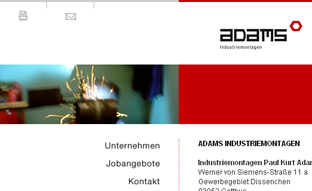 Webseite - Adams Industriemontagen