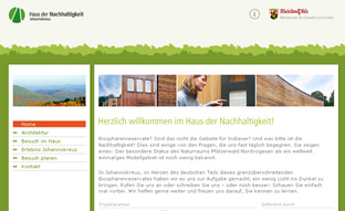 Webseite - Haus der Nachhaltigkeit, Johanniskreuz